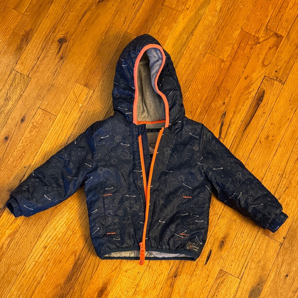MOTHERCARE Navy Space theme Jacket with Orange Accents